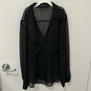 Zara sheer button down